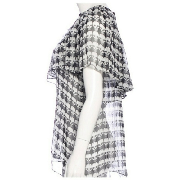 💯 Thomas Wylde Silk Skull Sleeveless Blouse - Picture 2 of 15